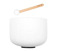 10 Inch Crystal Singing Bowl Frosted 440 Hz E Including 1 Wood Mallet