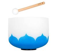 10 Inch Crystal Singing Bowl Set Lotus 432Hz G - Blue (Throat Chakra)