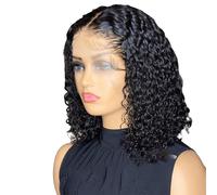 10 Inch Curly Wigs For Black Women Short Curly Hair Real Hair Curly Blonde Multi Coloured Wigs For Women Human Hair Short Hair Lace Front Wig Jerry Curl Bob Wigs Human Hair Brazilian Virgin Human Hair