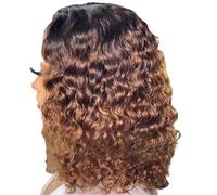10 Inch Curly Wigs For Black Women Short Curly Hair Real Hair Curly Blonde Multi Coloured Wigs For Women Human Hair Short Hair Lace Front Wig Jerry Curl Bob Wigs Human Hair Brazilian Virgin Human Hair