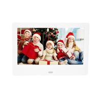 10-inch Digital Photo Frame, Desktop Wall Mount Picture Frame Video Music, 1024 * 600 Screen Resolution, with Photo Music Video Player Calendar (white)