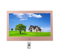 10 inch digital photo frame, metal material photo frame, easy to set up, plug in USB or SD to play directly, gift for friends and family (Color : Rose gold)