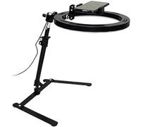 10 Inch Dimmable LED Ring Light with Stand and Phone Holder, Desk Adjustable Tripod for Youtube Video, Photography, Selfie, Vlog, Live Streaming, Black