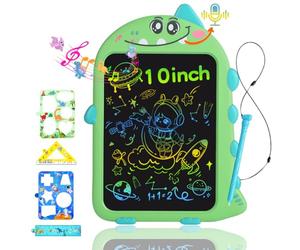 10 Inch Dinosaur LCD Writing Tablet for Kids 3-6, Rechargeable Drawing Pad with Record & Playback,Type-C Charging, Educational Travel Toy for Boys & Girls Ideal Birthday Gift