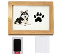 10 Inch Dog or Cat Paw Print Frame & Ink Pads Kit Wooden Pet Memorial Frame