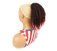 10 inch Drawstring Ponytail Extension for Black Women,Short Wavy Curly Ponytails Fluffy Natural Looking,Pony Tails Synthetic Hairpiece Hair Extension for Daily Use(1BTGUG)