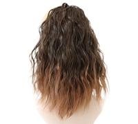 10 inch Drawstring Ponytail Extension for Black Women,Short Wavy Curly Ponytails,Fluffy Natural Looking Synthetic Hairpiece Hair for Daily Use(1BT30)