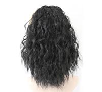 10 inch Drawstring Ponytail Extension for Black Women,Short Wavy Curly Ponytails,Fluffy Natural Looking Synthetic Hairpiece Hair Hair Extension for Daily Use(1B)