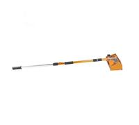 10 Inch Drywall Flat Finishing Box with 38.6-70.9 Inch Telescopic Handle Aluminum Mud Box Tool for Plasterboard Wallboard