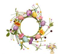 10 Inch Easter Candle Rings Holder Wreaths, Spring Artificial Candle Ring Holder, Pastel Mini Candles Holders Wreath, Mini Easter Wreaths for EasterTables Centerpieces Holiday Party Table