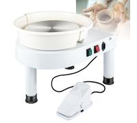 10 Inch Electric Pottery Wheel with Foot Pedal for DIY Ceramic Art | Compact pottery wheel with quiet brushless motor and ABS splash pan for family crafting.