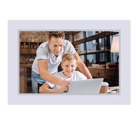 10 Inch Frameo WiFi Digital Picture Frame, 32GB Memory Smart Digital Frame with Touch Screen, Auto Rotate, Wall Mountable 1280x800 Electronic Picture Frame (White)