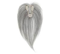 10-Inch Gray Clip-in Bang, Synthetic Fiber Hair Topper for Thin Hair, Full 360° Coverage, Elegant Clip-On Extension