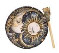 10 Inch Hand Percussion - Shaman Drum, Stylish Egyptian Instrument, Moon Goddess Rhythm, Durable Handheld Music Percussion | Traditional Spiritual Tool For Ceremony Ritual Meditation Healing