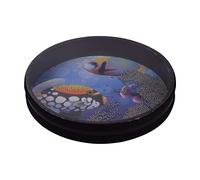 10 Inch Handheld Solid Wooden Wave Bead Drum, Gental Sea Sound Drum Percussion Musical Instrument, Red/Black Ocean for Developing Children's Musical Talent, Improve Sense (Black)