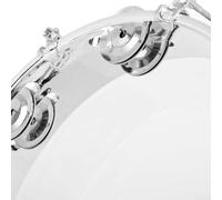 10 Inch Handheld Tambourine with Double Row Jingles for Crisp Sound and Dynamic Rhythm in Music Performances (clear leather)