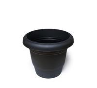 10 Inch Hard Sturdy Plastic Terracotta Plant Flower Vegetable Garden Pot (2, Black)