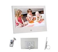 10 Inch HD Digital Photo Frames 16:9 Widescreen LED Screen with USB SD Card Slots and Remote Control Digital PictureDigital Photo Frame, (Silver)