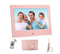 10 Inch HD Digital Photo Frames 16:9 Widescreen LED Screen with USB SD Card Slots and Remote Control Digital PictureDigital Photo Frame, (Pink)