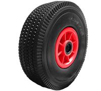 10 Inch Heavy Duty Sack Truck Wheel, Solid Rubber Puncture Proof Hand Trolley Cart Wheels Replacement 4.10/3.50-4 Wheel 1 inch Bore with Needle Bearings (PU69 - 4.10/3.50-4)