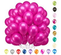 10 inch Hot Pink Colour Latex Balloons Plain Helium Balloons | Perfect For Birthday Parties, Weddings, Baby Showers, Christmas Party Decorations, Romantic Valentine's Day Celebrations | Pack of 100