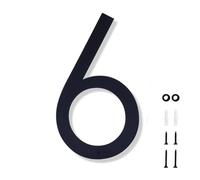 10 Inch House Numbers for Outside Modern Black House Number Large Metal Address Numbers for Outside Floating Door Numbers with Nail Kit for Number 6