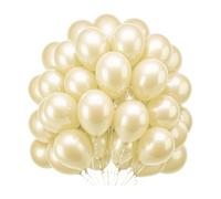 10 inch Ivory Colour Latex Balloons Plain Helium Balloons | Perfect For Birthday Parties, Weddings, Baby Showers, Christmas Party Decorations, Romantic Valentine's Day Celebrations | Pack of 25