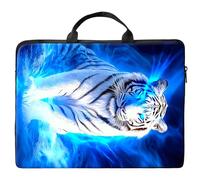10 inch Laptop Bag for Women & Men - Blue Cute Tiger Pattern Computer Bag with Handle & Zipper Portable Tote Bags Laptop Sleeve Fits 10 inch Laptops Notebook Tablet & Accessorie