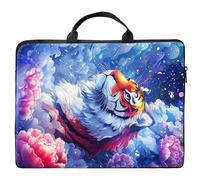10 inch Laptop Bag for Women & Men - Cute Tiger Flowers Pattern Computer Bag with Handle & Zipper Portable Tote Bags Laptop Sleeve Fits 10 inch Laptops Notebook Tablet & Accessorie