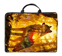 10 inch Laptop Bag for Women & Men - Sunset Forest and Wolf Pattern Computer Bag with Handle & Zipper Portable Tote Bags Laptop Sleeve Fits 10 inch Laptops Notebook Tablet & Accessorie