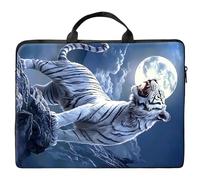 10 inch Laptop Bag for Women & Men - Tiger Moon Mountain Pattern Computer Bag with Handle & Zipper Portable Tote Bags Laptop Sleeve Fits 10 inch Laptops Notebook Tablet & Accessorie