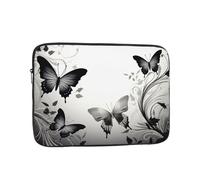 10 inch Laptop Case Black Gray Butterflies Laptop Sleeve Computer Bag Water Resistant Computer Case Carrying Cover Compatible for Men Women
