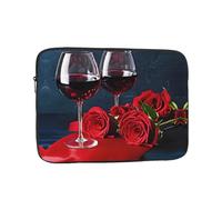 10 Inch Laptop Sleeve, Soft Protective Case With Red Wine Rose And Candle Print,Slim Lightweight Bag Specially Compatible With 10 Inch Macbook, Fits Some Pc Notebook