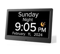 10-Inch Large Display Digital Alarm Clock with Day & Date, DST, Dementia/Alzheimer's Care - Ideal Gift for Seniors