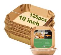 10 Inch Largest Square Air Fryer Disposable Paper Liner, XXL 100Pcs Air Fryer Parchment Liners for 8QT or Bigger Air Fryer, Non-stick, Food Grade Baking Paper for Frying, Roasting and Microwave
