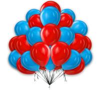10 Inch Latex Balloons Pack 25pcs Light Blue And Red Patriotic Balloons for Balloon Arch Kids Birthday Wedding Engagement Babyshower Decoration