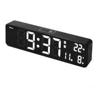 10 Inch LED Digital Wall Clock Temp Calendar Moon(White)