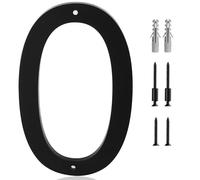 10 Inch Modern House Number 0 Flush or Floating Mount Frosted Matte Black Acrylic Visible Address Number for Home Weatherproof Door Porch Exterior Floating House Easy Installation With Screw Set No.0