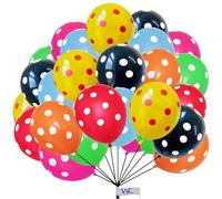 10 Inch Pack of Multicolor Polka Dot Balloons 50 Pack Balloon, Latex Balloons Birthday Party Balloon Decoration for Wedding Baby Shower Graduation Party Anniversary Occasions
