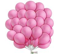 10 inch Pastel Balloons Pink Colour 100 pcs Latex Party Balloons Arch Towers Centrepieces Birthday Valentines Day Decorations Wedding Ceremony Baby Shower Party Decorations Supplies.