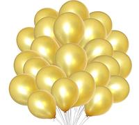 10 Inch Plain Gold Balloons for Party - Latex Birthday, Wedding, Engagement, Baby Shower Decoration - Pack of 25