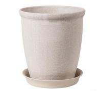 10 Inch Plant Pot With Saucer Plastic Breathable Design High Temperature | Plant-based material naturally decomposes supports sustainable gardening for balconies patios sizes 25 x 16 x 28 cm