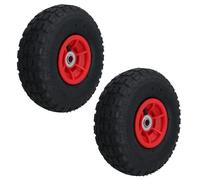 10 Inch Pneumatic Sack Truck Wheel and Tyre Garden Carts 16mm Bore 2pc