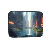 10 Inch Portable And Shockproof Laptop Bag With Unique The City On The Water Print, For Work, University, And Commuting