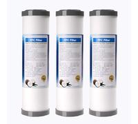 10-inch PPC Composite Filter Element, 1 Micron 2.5" x 10" Carbon Block Water Filter Cartridge, for Whole House Filtration Systems(3pcs)