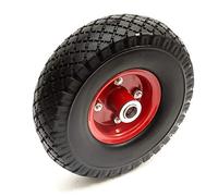 10 Inch PU 3.00-4 Puncture Proof Solid Tyre 20mm Bore 50mm Offset Hub Metal Wheel Industrial Sack Truck