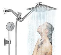 10 inch Rainfall Shower Head Combo Stainless Steel, The First Waterfall Mode, 10 Inch Rain Shower Head with Handheld 6 Spray Modes High Pressure, Overhead Shower Adjustable Extension Arm,Chrome