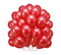 10 inch Red Colour Latex Balloons Plain Helium Balloons | Perfect For Birthday Parties, Weddings, Christmas Party Decorations, Romantic Valentine's Day Celebrations | Pack of 50