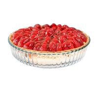 10 Inch Round Pie Plate Glass Pie Pan for Baking Deep Round Pie Plate Dish Great For Apple, Pumpkin, Holiday Pies,Oven Safe Tray (1)