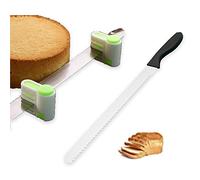 Bread Knife,Bread Slicer,10-Inch Serrated Knife, High Carbon Stainless Steel Cake Knife, Serrated Bread Cutter with Two Green splitters